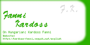 fanni kardoss business card